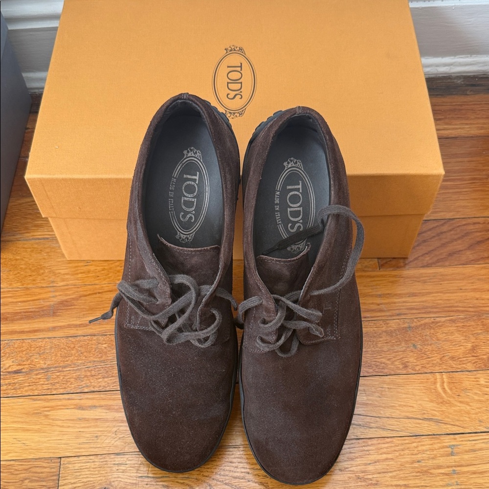 TOD'S Men's Dark Brown Suede shoes